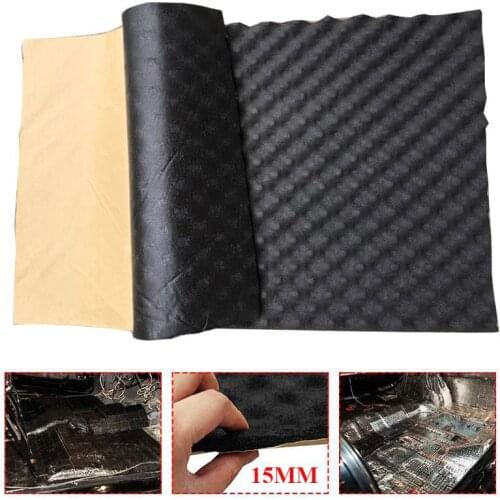 Quality Car Sound Deadening Mat 50X200cm Engine Foam Cotton Sticker Noise Dampening Insulation 15mm Thick