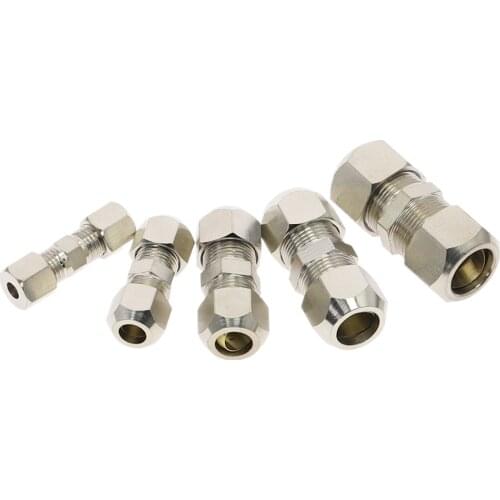 Compression Ferrule Tube Fitting Brass Pipe Double Fast Twist Card Set Copper Joints Tubing Nut Lock Double Straight 5 Same