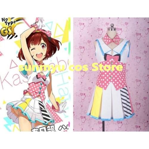 Tokyo 7th Sisters Kasukabe Haru Cosplay Costume Custom Size Halloween Wholesale Good Quality