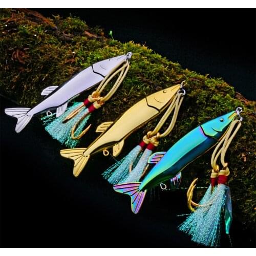 Metal Jig Fishing Lure Vib Bait Weights 80g/122mm Trolling Bass Fishing Spoon Tackle Jigging Lure Deep Sea Saltwater Lures Jigs