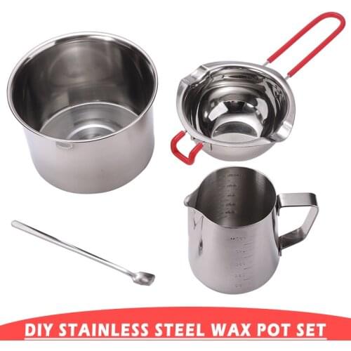 Candle Making Kit Candle Wicks Stainless Steel Melted Wax Cup With Large Double Boiler Pouring Pot Scale Stir Spoon DIY Candles
