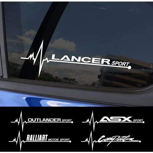 2PCS Sports Auto Vinyl Decals Car Side Window Sticker For Mitsubishi Lancer 10 3 9 EX Outlander 3 ASX L200 Ralliart Accessories