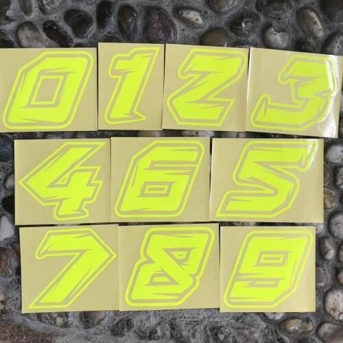 Three Ratels FD144 Racing Number Plate Decals Sticker With Custom Sliced Font Style Car Motor Bike Truck Laptop Helmet