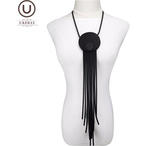 UKEBAY New Long Tassel Necklaces Designer Luxury Pendant Necklace Female Rubber Jewelry Party Accessories Fashion Sweater Chains