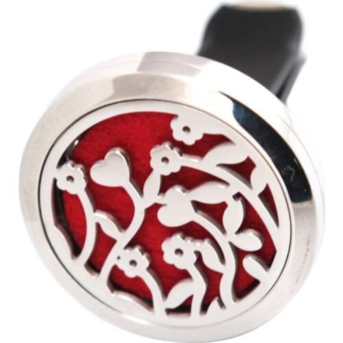 New Style Flower 30mm Diffuser 316 Stainless Steel Car Aroma Locket Essential Oil Car Diffuser Locket Free 10Pcs Pads
