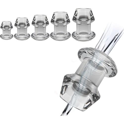 Hollow Anal Plug Butt Beads Tunnel Big Anus Dilator Sex Toys For Women Men Gay Ass Peep Cleaning Enema Soft Speculum Plugs