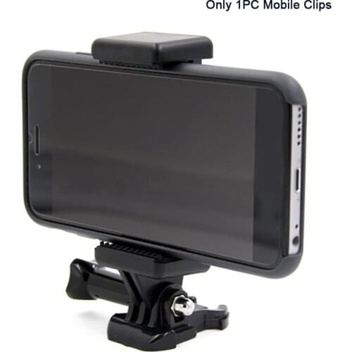 Portable Black Camera Accessory Adjustable Mount With 1/4 Screw Hole Phone Holder Stand Bracket Clip Tripod Adapter For GoPro