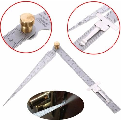 2Pcs/lot 1-15mm Stainless Steel Taper Feeler Bore Gage Depth Ruler Hole Inspection Tool