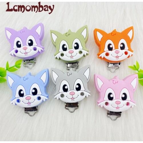 3Pcs Pacifier Clip Silicone Fox Teether Clips DIY Baby Pacifier Dummy Chain Holder Soothing Pacifier Accessories