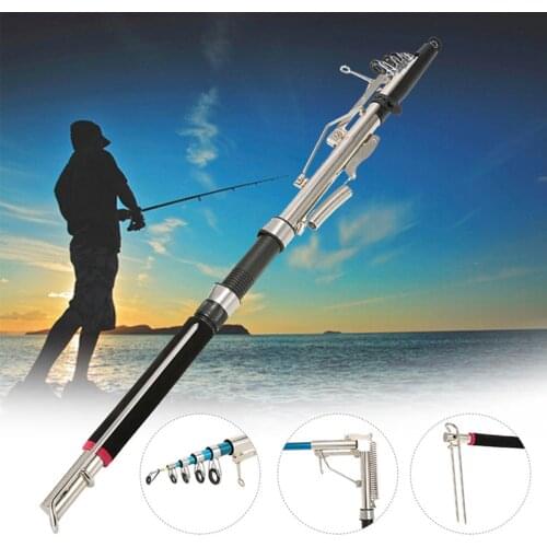 2021 NEW 2.1m 2.4m 2.7m Spinning Fishing Rod High Carbon Portable Automatic Telescopic Fishing Rod Sea River Lake Fishing