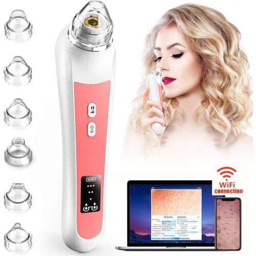 Blackhead Remover Vacuum WiFi Visual Pimple Sucker Pore Vacuum with 20X Microscope Camera Acne Comedone Cleaner Suction Tool