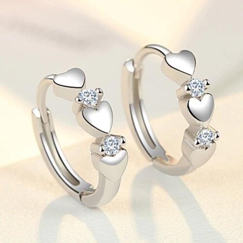 Huitan Dainty Small Hearts Women Hoop Earring Versatile Low-key Girl Daily Accessories Love Jewelry Valentines Day Gift Earring