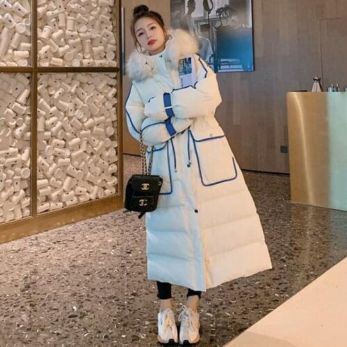 Women Winter Jackets And Coats 2021 Casual Long Sleeve Big Fur Collar Down Cotton Coat Female Loose Warm Hooded Parkas Plus Size