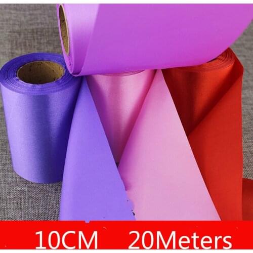 10cm 20meters White Tiffany Big Ribbon Wedding Christmas Chair Cover Hanging Ceiling Ribbon Decoration Wedding Party Supplies