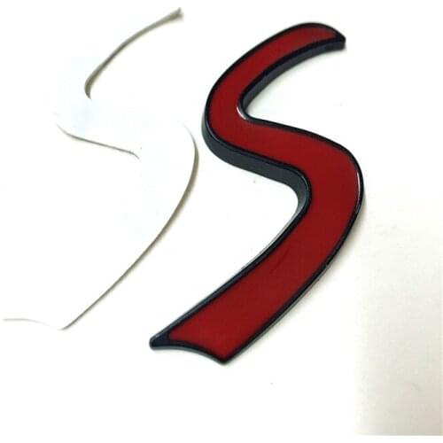 10 X Car Sticker 6.5cm x 3.5cm Black 3D Metal Mini S Hood Rear Car Badge Emblem For mini S cooper S