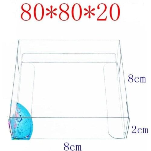100PCS PVC Clear Boxes 8x8x2cm Toy Car Gift Dispaly Box Wedding Candy Boxes Plastic Packaging Transparent Boxes