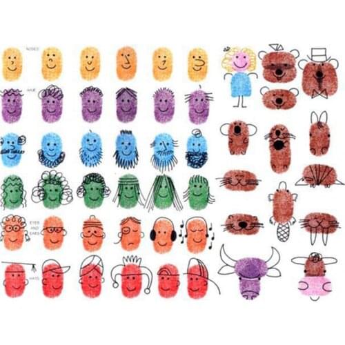 24cm Funny 24 Colors Ink Pad Stamp DIY Finger Painting Craft Cardmaking For Kids Montessori Drawing 0-12 Months Baby Toy