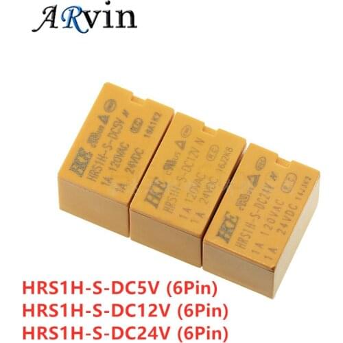 5PCS/Lot Signal Relay HRS1H-S-DC5V HRS1H-S-DC12V HRS1H-S-DC24V 1A 120VAC 6PIN