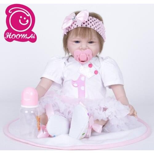55CM Reborn Baby Doll Handmade Realistic Silicone Alive Laughing Baby Doll Xmas Childrens Day Gift