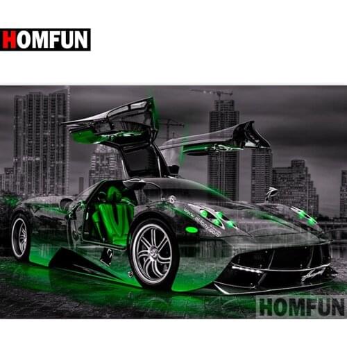 HOMFUN Full Square/Round Drill 5D DIY Diamond Painting "car"Embroidery Cross Stitch 5D Home Decor A06150