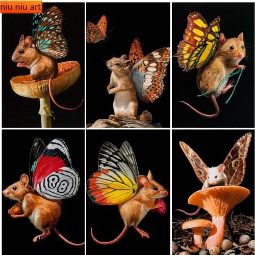 Diamond Embroidery Mouse Mosaic Art Diamond Painting Animals Cross Stitch Butterfly Rhinestones Pictures Home Decor