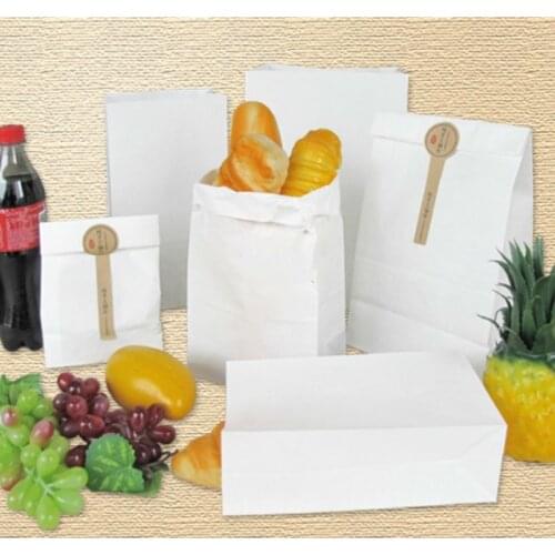 100pcs/lot Toast bread food packaging paper packing bag disposable blank McDonalds takeaway bag white kraft paper bags
