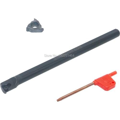 CNC Lathe Tool Internal Thread Tool Holder A SNR0008K08，with a 08IR A60 Cemented Carbide Tool Bit is Suitable.Metric (0.5-1.5)