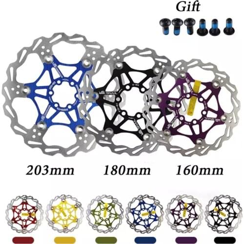 2021 MTB Bike Disc Brake Rotor Strong Heat Dissipation Floating Brake Rotor 160/180/203mm Aluminum Alloy Ultralight Disc Brake