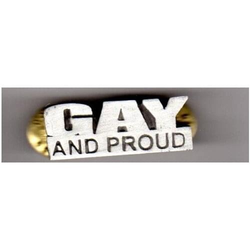 Gay and Proud pewter pin badge pride rainbow him Her low price custom gay lapel pin badges cheap metal silver badge pin