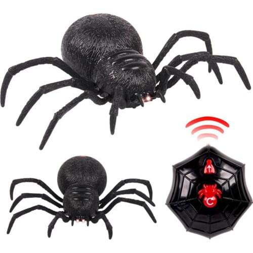 Remote Control Simulation Spider Scary Trick Toy RC Wall Climbing Spider Halloween Gifts Remote Control Spider Animal Prank Toy