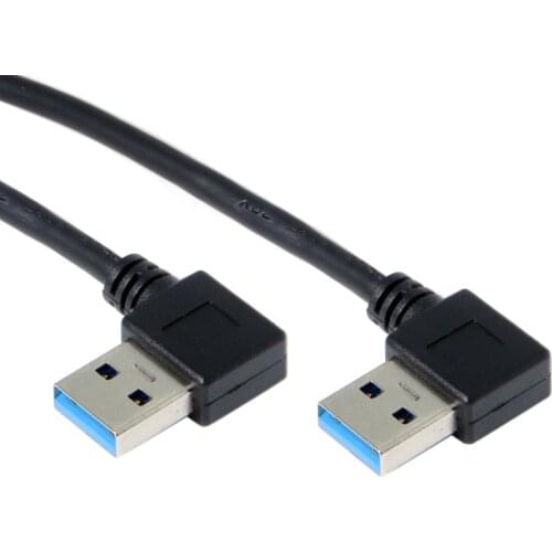 90 Degree Right angled USB3.0 male to Right angle USB3.0 male data cable 15cm black color for HDD SSD