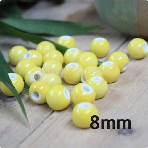 2017 new On sale 8/10/12mm 50pcs Red Blue Porcelain Ceramic Round Beads,Spacer beads Free shipping YS0037