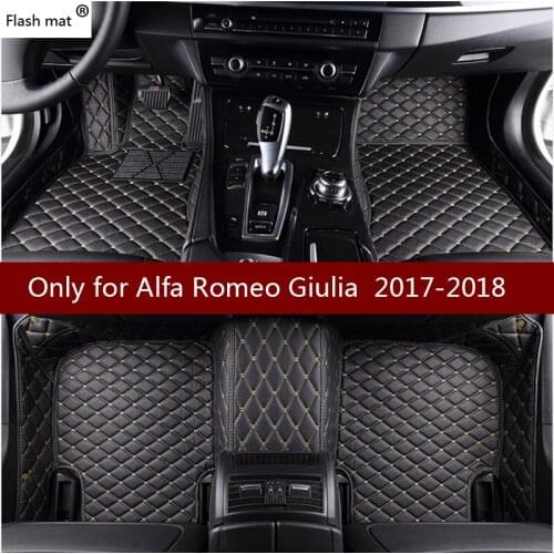 Flash mat leather car floor mats for Alfa Romeo Giulia 2017 2018 Custom foot Pads automobile carpet car covers