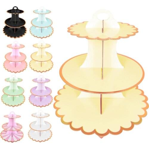 Hot 3-Layer Cupcake Dessert Paper Stand Display Rack Birthday Wedding Party Supplies Cake Stand Dinosaur Party Decoration