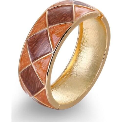 Hot Sale Fashion Bracelet Retro Dripping Oil Two-color Drawing Gold Drum Shape Geometric Pattern Bracelet Gift Jewelry Wholesale