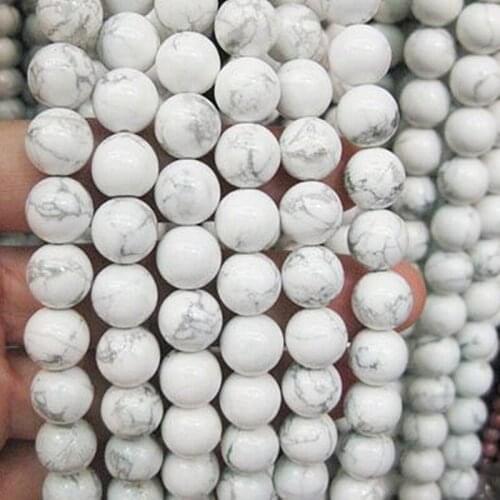 Fashion white calaite stone 4mm 6mm 8mm 10mm 12mm loose beads diy women elegant jewelry making finding 15inch B114