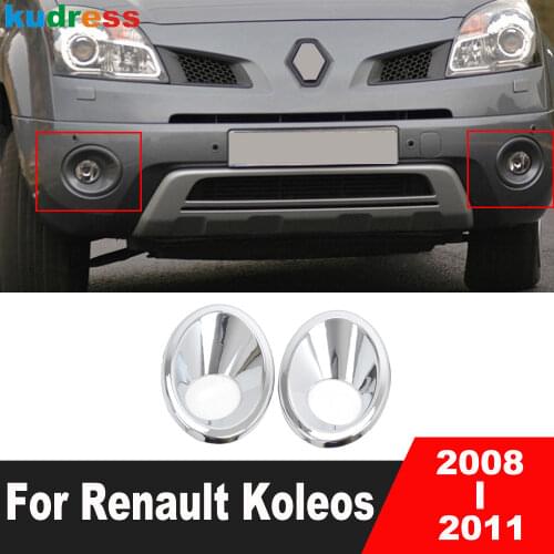 For RENAULT KOLEOS 2008 2009 2010 Front Bumper Fog Light Trim Lamp Cover Cap Car Styling Reflective Sticker Kit Accessorie