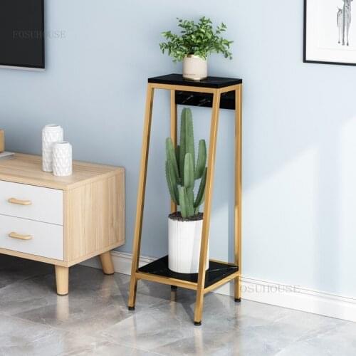 Nordic Indoor Balcony Home Furniture Flower Shelf Decoration Wrought Iron Living Room Plant Rack Simple Bedroom Flower Pot Stand