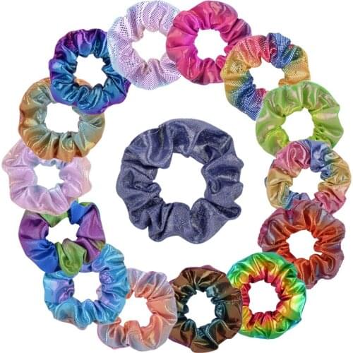 New (16Pieces/set)Rainbow Scrunchies Head Rope Hair Ties hairstyle Headbands for Baby Girls Women Hair Accessorie,1Yc9014