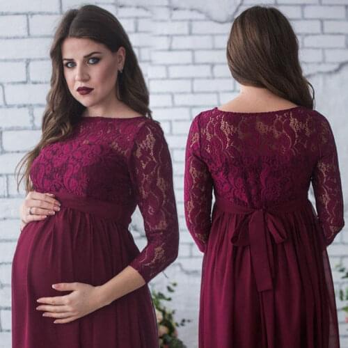 2019 New Pregnant Mother Dress Maternity Photography Props Women Pregnancy Clothes Lace Dress For Pregnant Photo Shoot Clothing