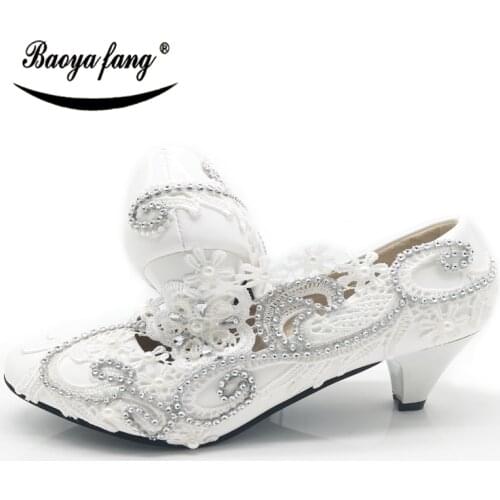 New White Lace-up Womens wedding shoes FASHION Ladies Party dress shoes for woman High heels Pumps free shipping