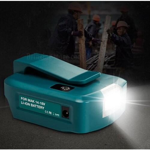 NEW Dual USB Port Battery Converter for Makita 14.4V /18V Li-ion Battery Outdoor Flashlight Accessories high light LED Light