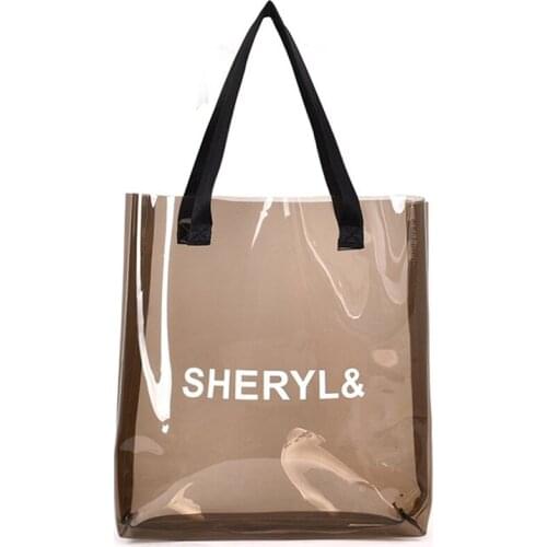 Transparent WomenS Handbag Fashion Bag Transparent Plastic Jelly Bag Beach Bag Summer Shoulder Shoulder Bag Black