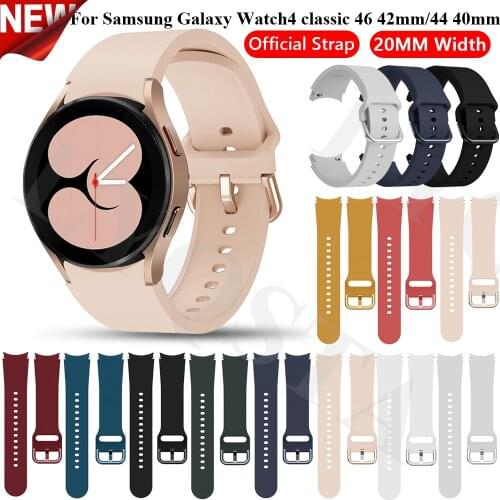 20mm WatchBand Silicone Strap For Samsung Galaxy Watch 4 40 44MM/Galaxy 4 Classic 42 46mm Original Smart Wristband Bracelet Belt