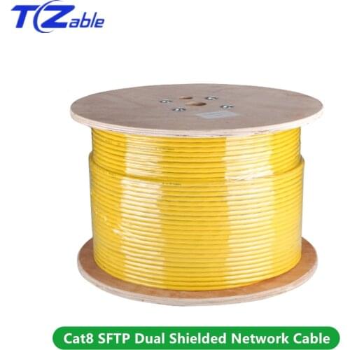 Cat8 Dual Shielded Network Cable SFTP 40Gbps 2000MHz Supports POE 100W Ethernet Cable for Fiber Synchronous Output