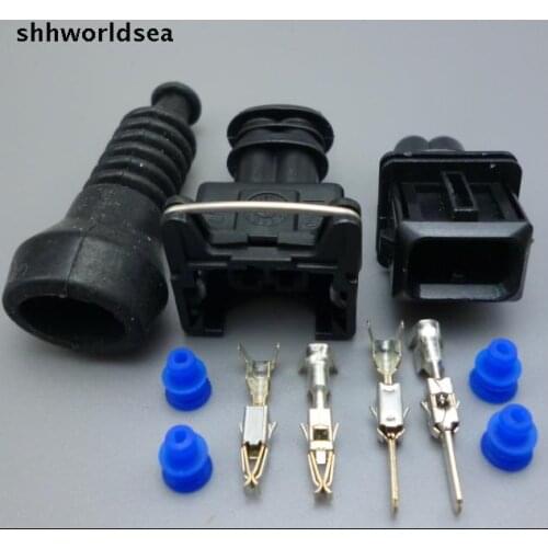 Shhworldsea 15Sets 2 Way 2 PIN 3.5MM Car Fuel Injector Socket Plug DURITE MULTIPLE JUNIOR POWER TIMER JPT CONNECTOR + SHEATH