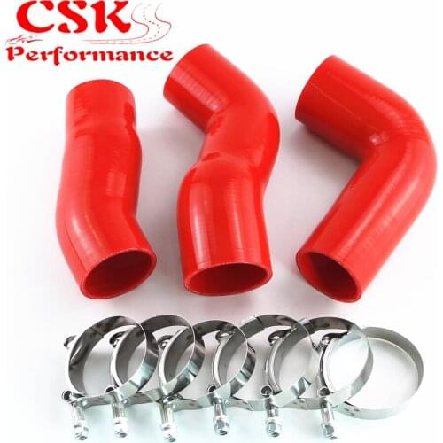 Silicone Intercooler Turbo Pipe Hose W/ T-Clamps Kit Fits For BMW E60 E61 530d 525d