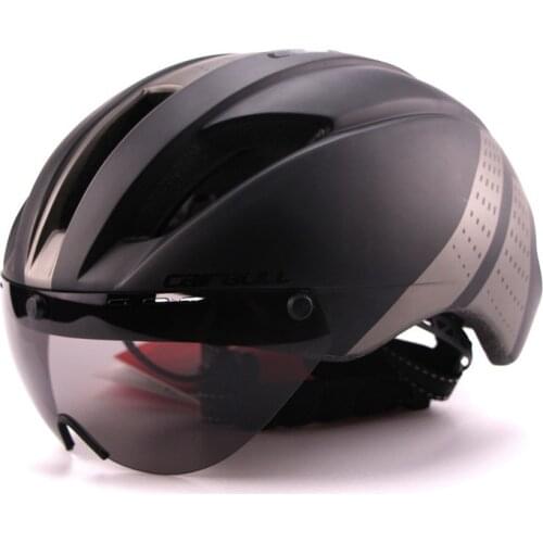 Aero helmet tt time trial cycling helmet for men women goggles race road bike helmet with lens Casco Ciclismo bicycle equipment