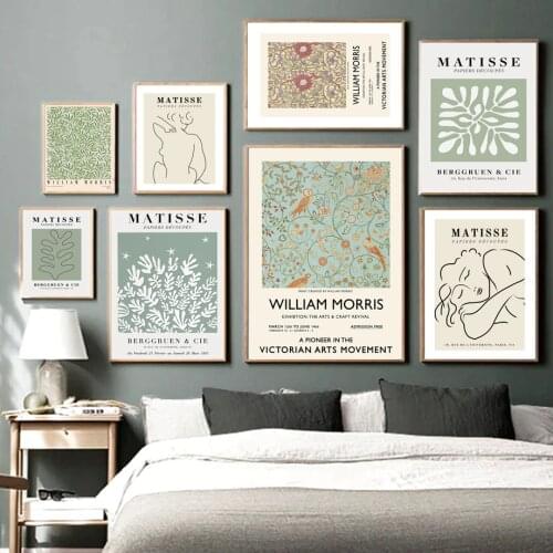 William Morris Flowers Matisse Abstract Plant Wall Art Print Canvas Painting Nordic Poster Wall Pictures For Living Room Decor