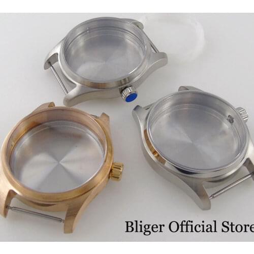 Diving fit NH35A NH36A Cusn8 Real Bronzed Automatic Watch Case 200 Waterproof Flat Sapphire Crystal